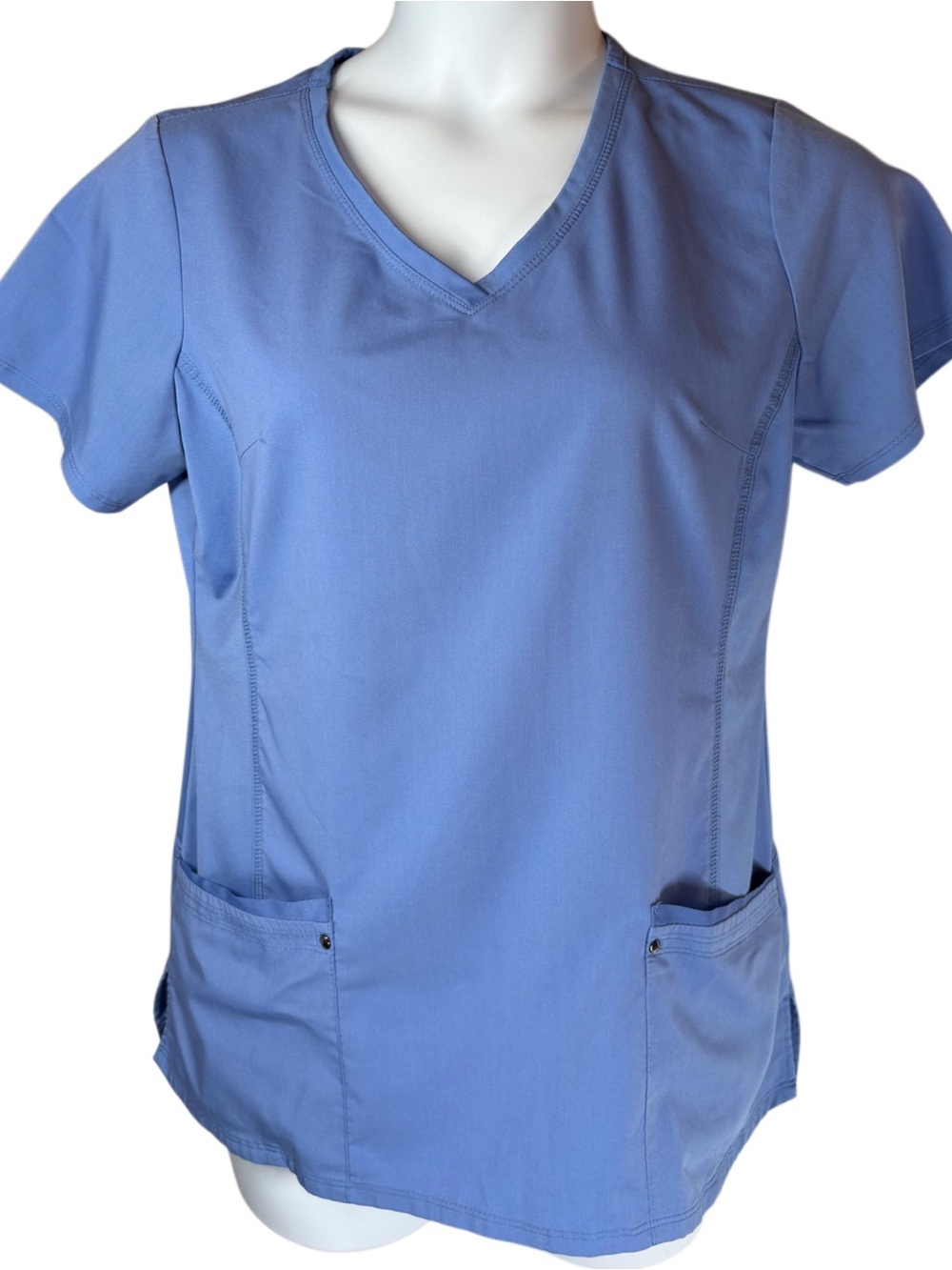 Women's Ciel Blue Healing Hands Scrub Top Size Large